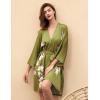 imageBABEYOND Kimono Robe Cover up Short Satin Floral Silky Kimono Blouse Loose Bachelorette Party RobeGreen