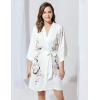 imageBABEYOND Kimono Robe Cover up Short Satin Floral Silky Kimono Blouse Loose Bachelorette Party RobeWhite