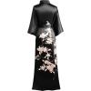 imageBABEYOND Kimono Robe Cover up with Box Long Floral Satin Sleepwear Silky Bathrobe Bachelorette RobeBlack