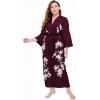 imageBABEYOND Kimono Robe Cover up with Box Long Floral Satin Sleepwear Silky Bathrobe Bachelorette RobeBurgundy