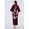 imageBABEYOND Kimono Robe Cover up with Box Long Floral Satin Sleepwear Silky Bathrobe Bachelorette RobeBurgundy