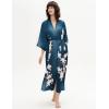 imageBABEYOND Kimono Robe Cover up with Box Long Floral Satin Sleepwear Silky Bathrobe Bachelorette RobeDark Green