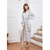 imageBABEYOND Kimono Robe Cover up with Box Long Floral Satin Sleepwear Silky Bathrobe Bachelorette RobeGray