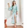 imageBABEYOND Kimono Robe Cover up with Box Long Floral Satin Sleepwear Silky Bathrobe Bachelorette RobeLight Blue