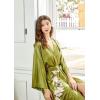 imageBABEYOND Kimono Robe Cover up with Box Long Floral Satin Sleepwear Silky Bathrobe Bachelorette RobeOlive