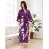 imageBABEYOND Kimono Robe Cover up with Box Long Floral Satin Sleepwear Silky Bathrobe Bachelorette RobePurple