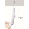 imageBABEYOND Lace Gloves for Women Long Floral Wedding Gloves for Bride Satin Elbow Length Flapper AccessoriesWhite