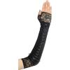 imageBABEYOND Lace Up Fingerless Gloves Long Elbow Gloves for Costume Party Laceup Arm WarmerBlack With Lace Edge