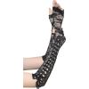 imageBABEYOND Lace Up Fingerless Gloves Long Elbow Gloves for Costume Party Laceup Arm WarmerLaceblack