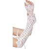 imageBABEYOND Lace Up Fingerless Gloves Long Elbow Gloves for Costume Party Laceup Arm WarmerWhite