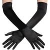 imageBABEYOND Long Opera Party 1920s Satin Tea Party Gloves Costume Stretchy Adult Size Elbow Length Bridal GlovesBlack