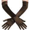 imageBABEYOND Long Opera Party 1920s Satin Tea Party Gloves Costume Stretchy Adult Size Elbow Length Bridal GlovesBrown