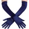 imageBABEYOND Long Opera Party 1920s Satin Tea Party Gloves Costume Stretchy Adult Size Elbow Length Bridal GlovesDark Blue