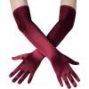 imageBABEYOND Long Opera Party 1920s Satin Tea Party Gloves Costume Stretchy Adult Size Elbow Length Bridal GlovesDark Red