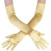 imageBABEYOND Long Opera Party 1920s Satin Tea Party Gloves Costume Stretchy Adult Size Elbow Length Bridal GlovesGold