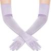imageBABEYOND Long Opera Party 1920s Satin Tea Party Gloves Costume Stretchy Adult Size Elbow Length Bridal GlovesLight Purple