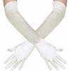 imageBABEYOND Long Opera Party 1920s Satin Tea Party Gloves Costume Stretchy Adult Size Elbow Length Bridal GlovesOffwhite