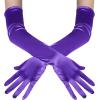 imageBABEYOND Long Opera Party 1920s Satin Tea Party Gloves Costume Stretchy Adult Size Elbow Length Bridal GlovesPurple