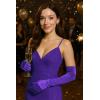 imageBABEYOND Long Opera Party 1920s Satin Tea Party Gloves Costume Stretchy Adult Size Elbow Length Bridal GlovesPurple