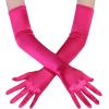 imageBABEYOND Long Opera Party 1920s Satin Tea Party Gloves Costume Stretchy Adult Size Elbow Length Bridal GlovesRose Red