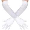 imageBABEYOND Long Opera Party 1920s Satin Tea Party Gloves Costume Stretchy Adult Size Elbow Length Bridal GlovesWhite