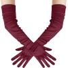 imageBABEYOND Long Opera Party 1920s Satin Tea Party Gloves Costume Stretchy Adult Size Upper Arm Length 27 quotDark Red