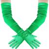 imageBABEYOND Long Opera Party 1920s Satin Tea Party Gloves Costume Stretchy Adult Size Upper Arm Length 27 quotGreen