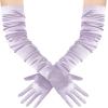 imageBABEYOND Long Opera Party 1920s Satin Tea Party Gloves Costume Stretchy Adult Size Upper Arm Length 27 quotLight Purple