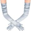 imageBABEYOND Long Opera Party 1920s Satin Tea Party Gloves Costume Stretchy Adult Size Upper Arm Length 27 quotSilver