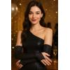 imageBABEYOND Long Opera Party 20s Satin Gloves Stretchy Adult Size Elbow LengthBlack