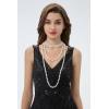 imageBABEYOND Long Pearl Choker Necklace  Faux Pearl Chain Necklace Pearl Jewelry Set for Women 20s Flapper AccessoriesSet3