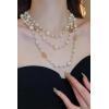 imageBABEYOND Long Pearl Necklace Faux Pearls Necklace Set Beaded Long Pearls Necklace 1920s Gatsby Costume JewelryFlower