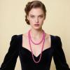 imageBABEYOND Long Pearl Necklace Faux Pearls Necklace Set Beaded Long Pearls Necklace 1920s Gatsby Costume JewelryRose red