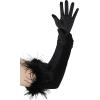 imageBABEYOND Long Satin Opera Gloves  Pageant Feather Gloves 1920s Stretchy Elbow Gloves for Halloween Costume Evening PartyBlack