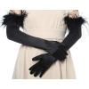 imageBABEYOND Long Satin Opera Gloves  Pageant Feather Gloves 1920s Stretchy Elbow Gloves for Halloween Costume Evening PartyBlack