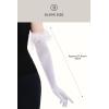 imageBABEYOND Long Satin Opera Gloves  Pageant Feather Gloves 1920s Stretchy Elbow Gloves for Halloween Costume Evening PartyWhite