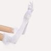 imageBABEYOND Long Satin Opera Gloves  Pageant Feather Gloves 1920s Stretchy Elbow Gloves for Halloween Costume Evening PartyWhite