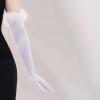 imageBABEYOND Long Satin Opera Gloves  Pageant Feather Gloves 1920s Stretchy Elbow Gloves for Halloween Costume Evening PartyWhite