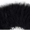 imageBABEYOND Marabou Feather Fan 20s Vintage Folding Fan Flapper Hand Fan for Costume Dancing Show Tea Party Wedding Decoration PinkPink RibBlack