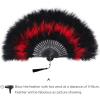 imageBABEYOND Marabou Feather Fan 20s Vintage Folding Fan Flapper Hand Fan for Costume Dancing Show Tea Party Wedding Decoration PinkPink RibBlackRedBlack Rib