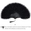 imageBABEYOND Marabou Feather Fan 20s Vintage Folding Fan Flapper Hand Fan for Costume Dancing Show Tea Party Wedding Decoration PinkPink RibBlackblack Rib