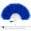imageBABEYOND Marabou Feather Fan 20s Vintage Folding Fan Flapper Hand Fan for Costume Dancing Show Tea Party Wedding Decoration PinkPink RibBlue