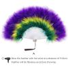 imageBABEYOND Marabou Feather Fan 20s Vintage Folding Fan Flapper Hand Fan for Costume Dancing Show Tea Party Wedding Decoration PinkPink RibDark Purple