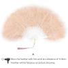 imageBABEYOND Marabou Feather Fan 20s Vintage Folding Fan Flapper Hand Fan for Costume Dancing Show Tea Party Wedding Decoration PinkPink RibDarkchampagne