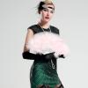 imageBABEYOND Marabou Feather Fan 20s Vintage Folding Fan Flapper Hand Fan for Costume Dancing Show Tea Party Wedding Decoration PinkPink RibLight Pink