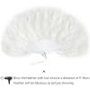 imageBABEYOND Marabou Feather Fan 20s Vintage Folding Fan Flapper Hand Fan for Costume Dancing Show Tea Party Wedding Decoration PinkPink RibOff White