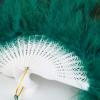 imageBABEYOND Marabou Feather Fan 20s Vintage Folding Fan Flapper Hand Fan for Costume Dancing Show Tea Party Wedding Decoration PinkPink RibPeacock Dark Green