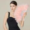 imageBABEYOND Marabou Feather Fan 20s Vintage Folding Fan Flapper Hand Fan for Costume Dancing Show Tea Party Wedding Decoration PinkPink RibPinkpink Rib