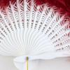 imageBABEYOND Marabou Feather Fan 20s Vintage Folding Fan Flapper Hand Fan for Costume Dancing Show Tea Party Wedding Decoration PinkPink RibWine Red