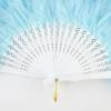 imageBABEYOND Marabou Feather Fan 20s Vintage Folding Fan Flapper Hand Fan for Costume Dancing Show Tea Party Wedding Decoration PinkPink RibYgradient Blue